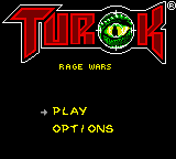 Turok Rage Wars title screen for GameBoy Color